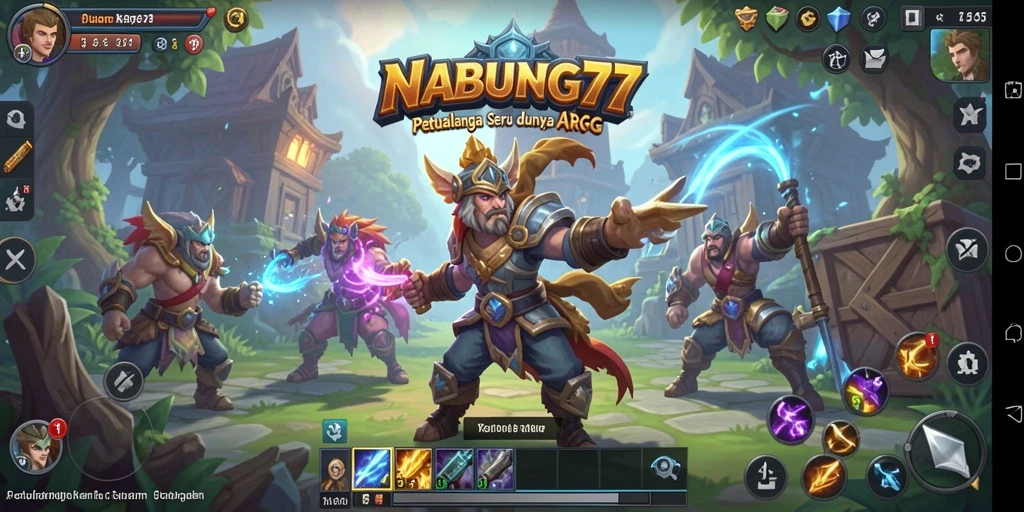 Screenshot NABUNG77 menunjukkan aksi pertarungan yang seru dan dinamis.