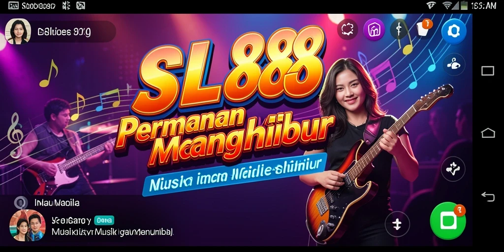 Tampilan gameplay SL888 menunjukkan pemain berinteraksi dengan musik.
