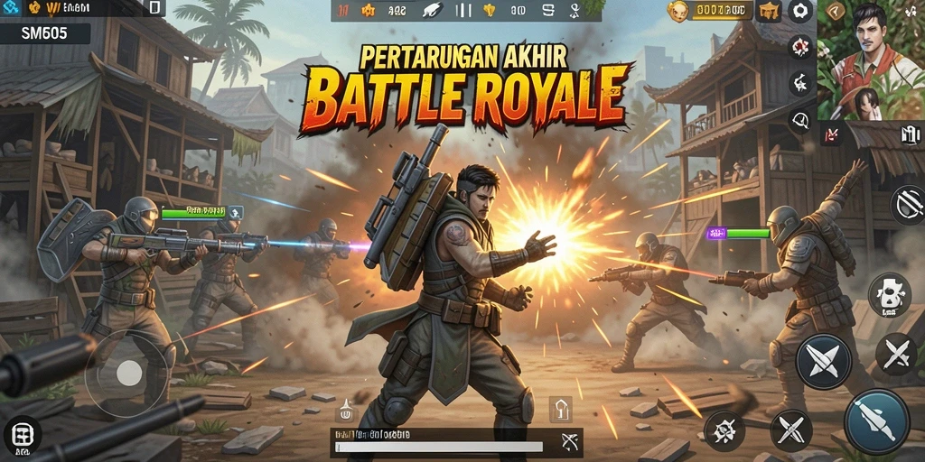 Tampilan seru permainan SM605 dalam pertarungan Battle Royale.